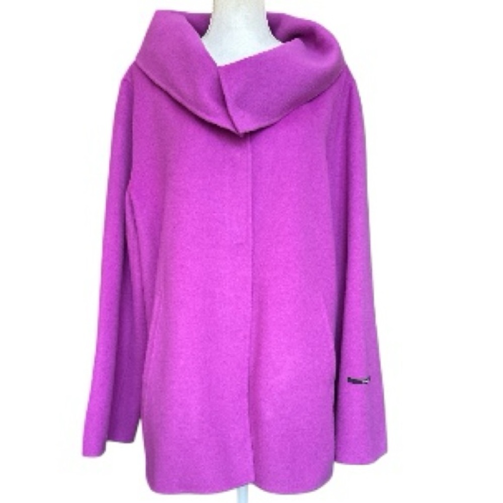 Marina Rinaldi Plus Size Wool Jacket Short Coat w/ Oversized Collar MR_25 US_16W